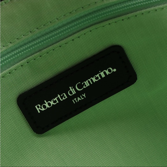 New Roberta di Camerino Zip Tote Bag Canvas Blue Microfiber NWT 🌺 - Picture 4 of 4